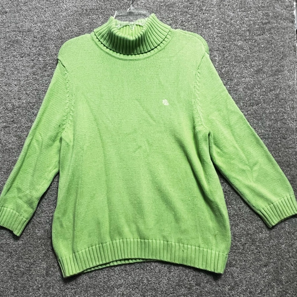 Lauren Ralph Lauren Woman’s Vtg Cotton Roll Down Turtle neck Sweater Size XL